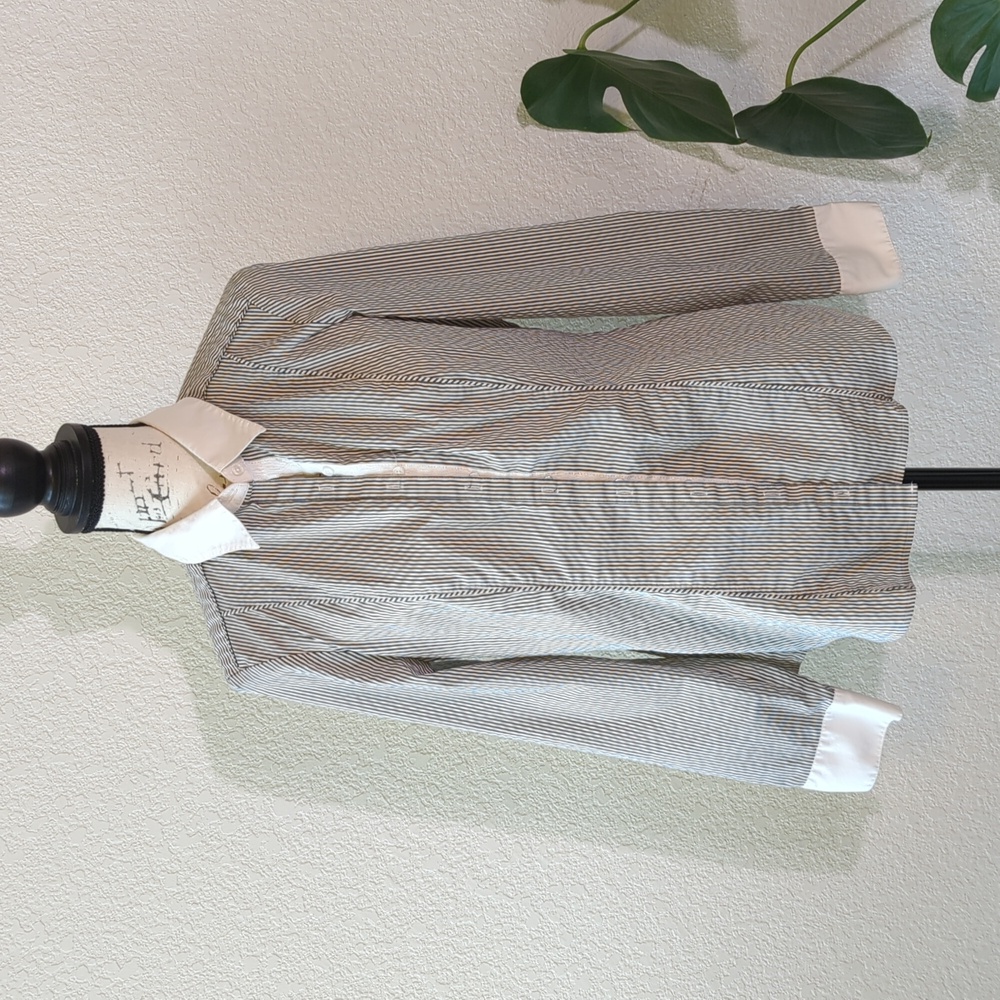 Women's White House Black Market Sz 12 Long Sleeve Button Blouse